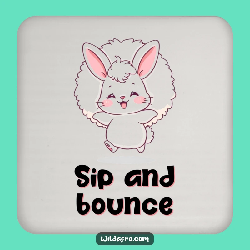 Funny Bunny Afro Coasters: Protect Surfaces with Fuzzy Fun