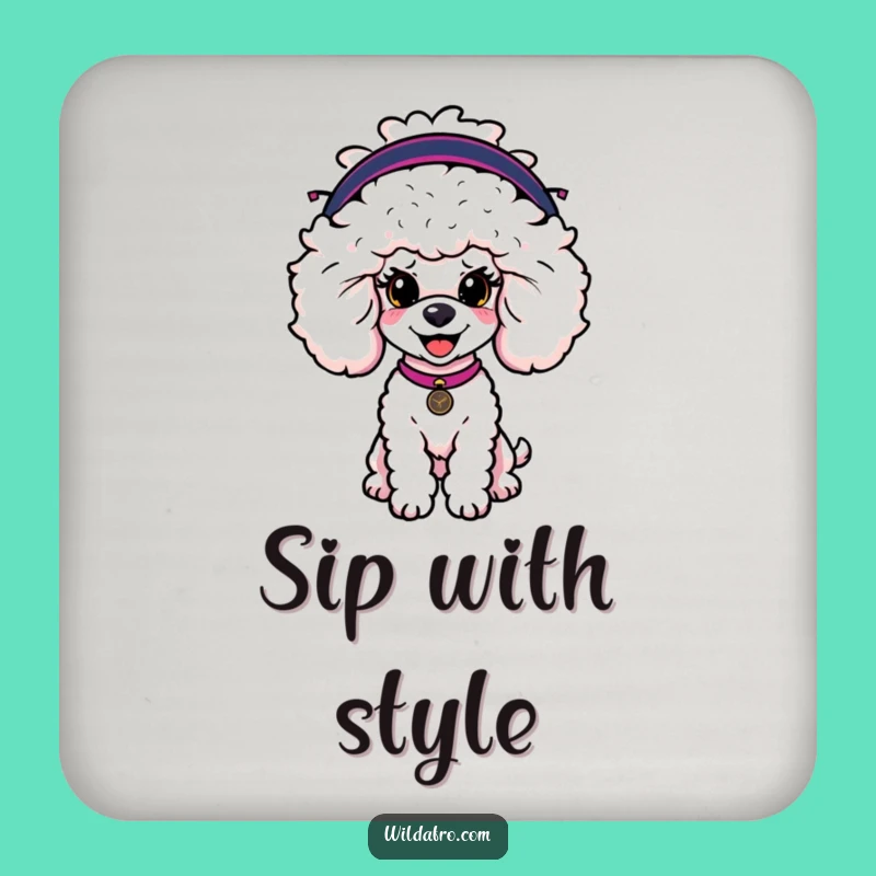 Funny Poodle Afro Wig Coasters: Protect Surfaces with Hilarious Canine Flair