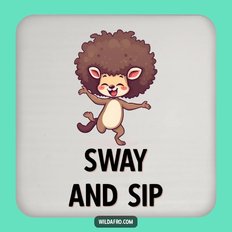 Funny Coasters (Set of 4): Agile Animal Afro Dance - Protect Surfaces!