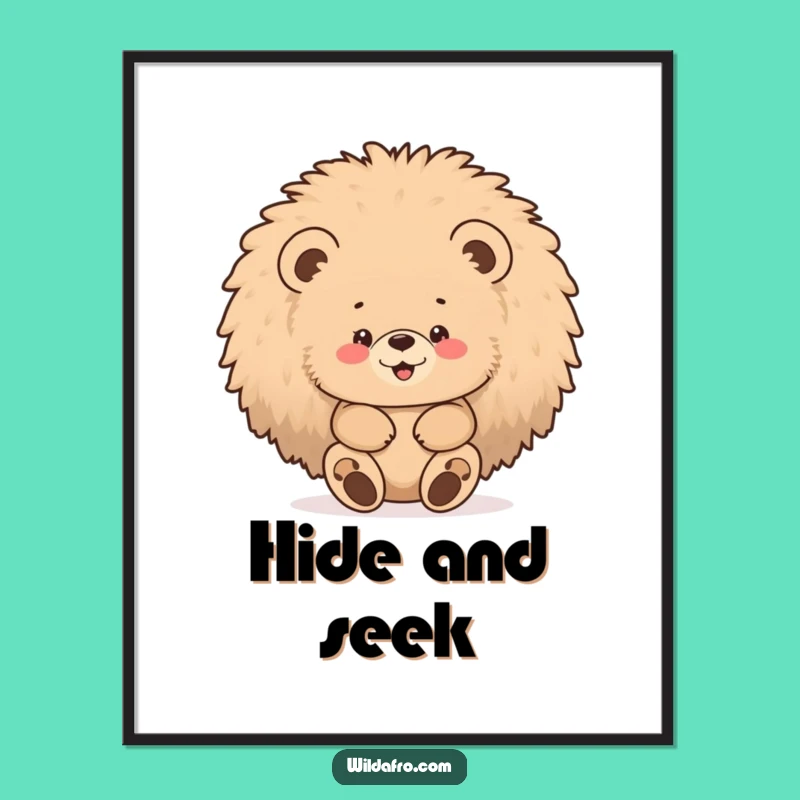 Funny Bear Afro Poster: Bring Cozy Hideaway Vibes to Your Walls
