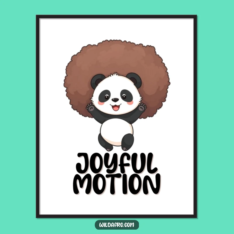 Funny Panda Afro Roll Poster: Joyful Wall Art for a Hilarious, Cheerful Space!