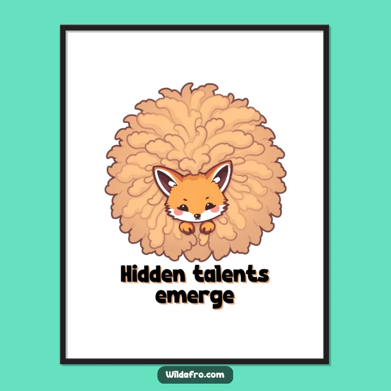 Funny Fox Afro Poster: Add Intrigue to Your Walls!