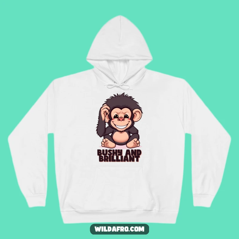 Cozy Funny Chimp Afro Hoodie: Warmth and Whimsy with a Hilarious 'Do
