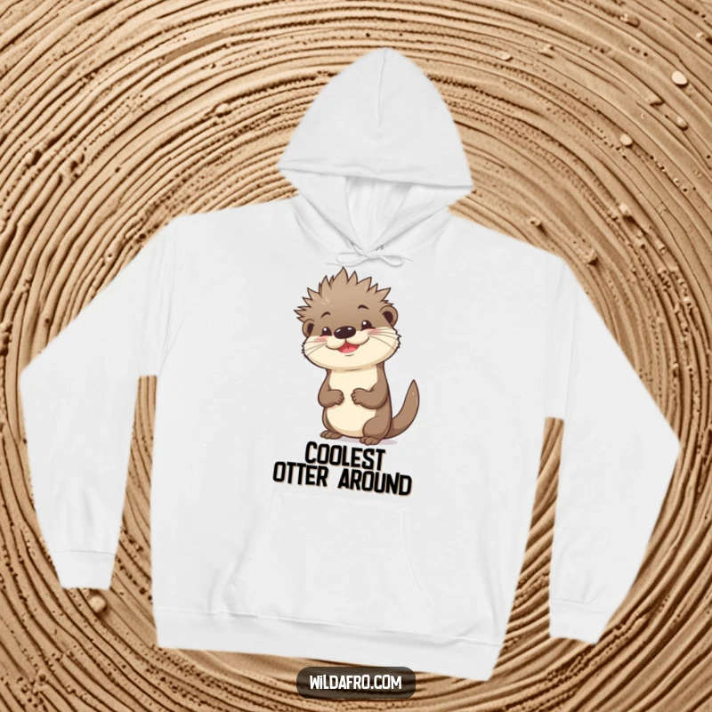 Funny Otter Hoodie with Spiky Afro and Confident Pose - Cozy, Bold Apparel