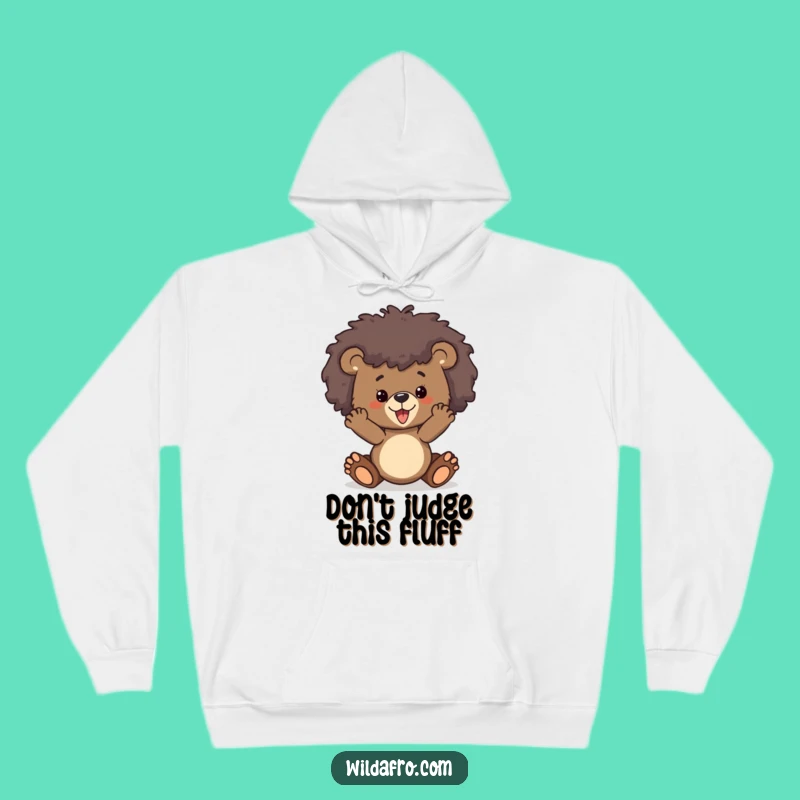 Cozy Funny Bear Cub Afro Hoodie - Warm Wild Animal Sweatshirt, Great Gift