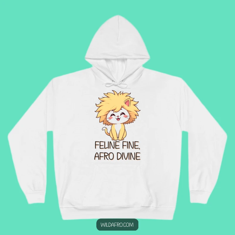 Funny Cat Afro Hoodie - Cozy & Hilarious Windblown Pet Sweatshirt Gift