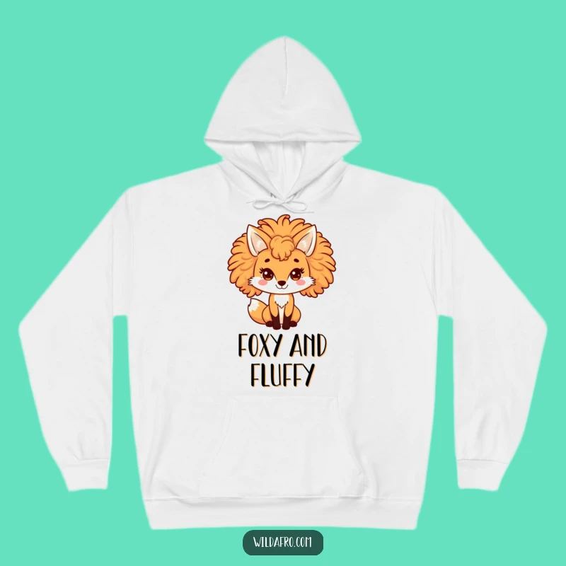 Funny Fox Afro Hoodie - Cozy & Playful Curly Haired Sweatshirt Gift