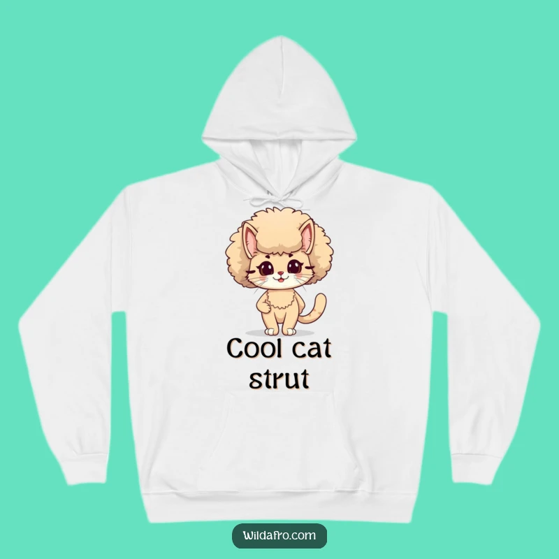 Funny Cat Afro Hoodie - Cozy Feline Fashion for Chilly Days
