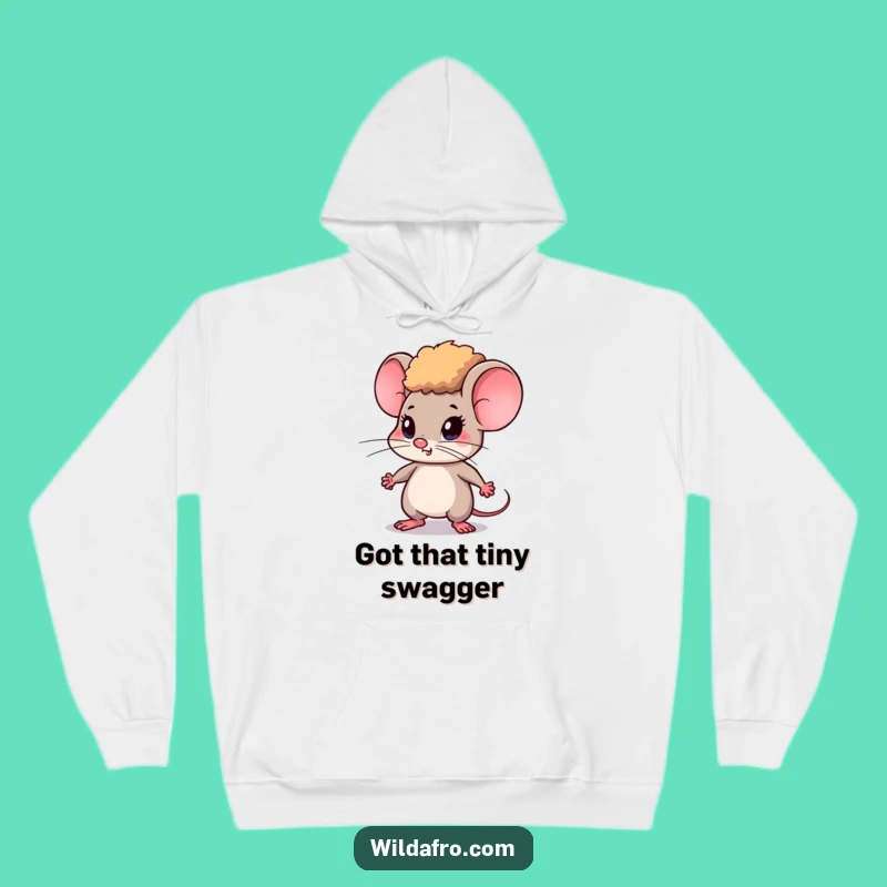 Funny Determined Mouse Afro Hoodie - Cozy & Focused Gift