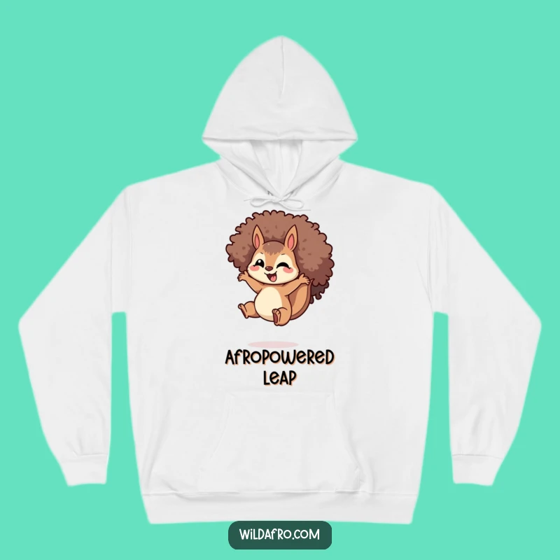 Funny Squirrel Afro Jump Hoodie: Cozy Up with This Hilarious, Energetic Character