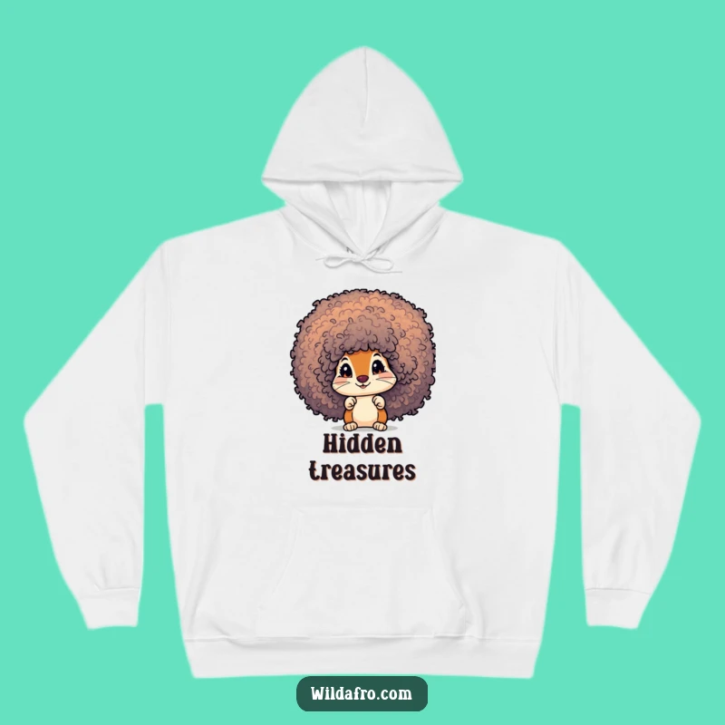 Funny Squirrel Afro Hoodie: Curious Character Peek Gift