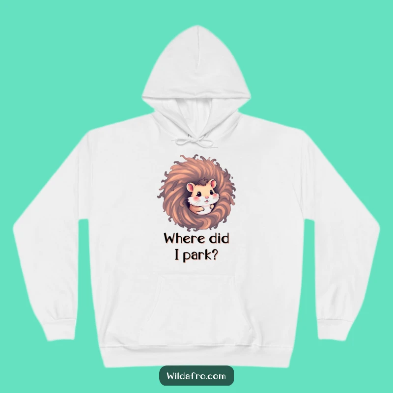 Cozy Funny Hamster Afro Hoodie: Wrap Yourself in Quirky Hair Humor