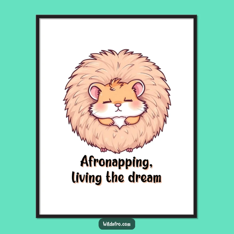 Funny Free Printable Hamster Afro Wall Art: Whimsical Downloadable Decor