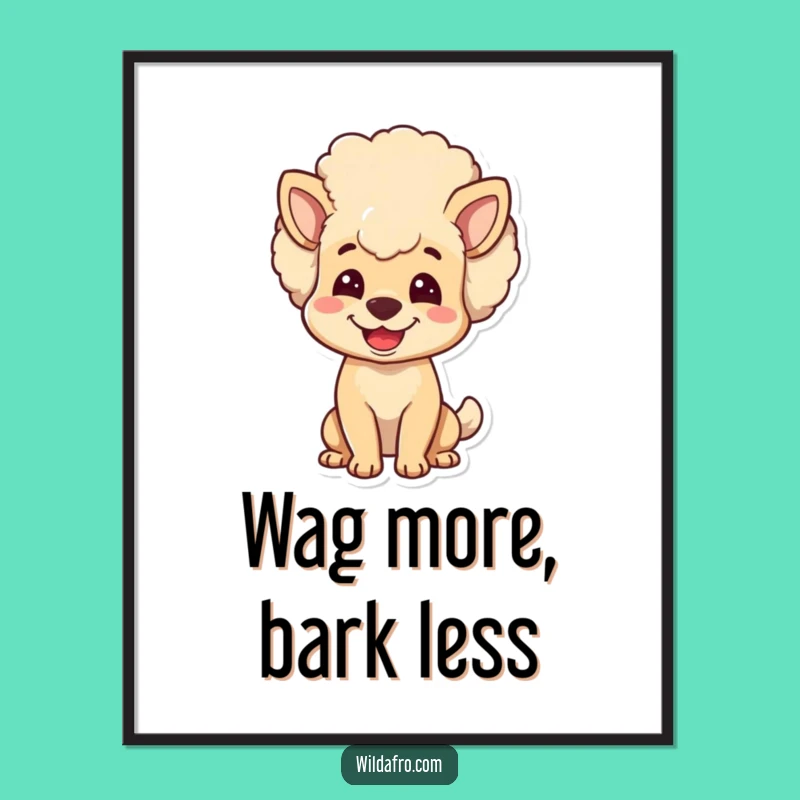 Free Printable Dog Afro Wall Art: Whimsical Canine Decor Download