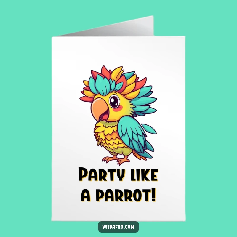 Free Printable Parrot Birthday Card: Afro Squawks Downloadable for Vibrant Fun