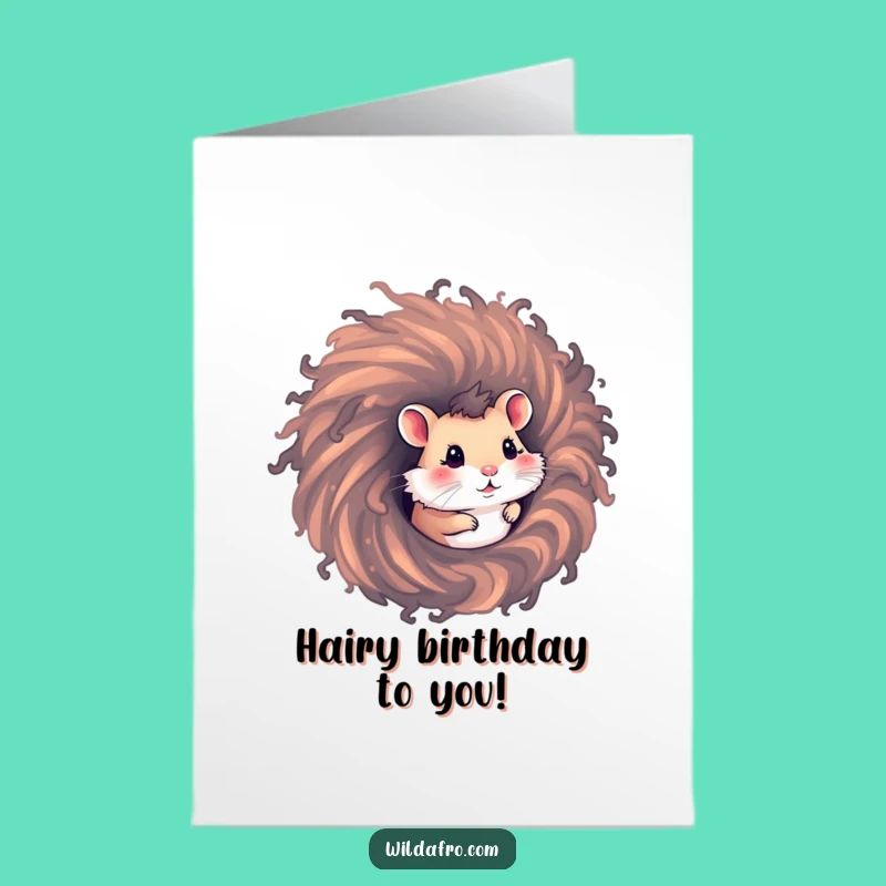 Free Printable Hamster Afro Birthday Card: Whimsical Downloadable Gift for a Fun Celebration