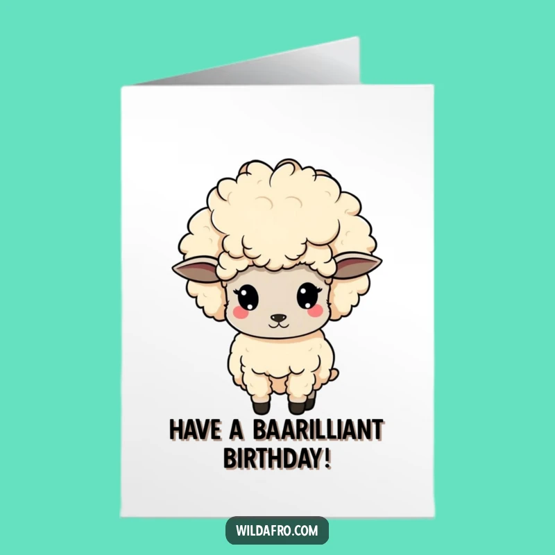 Free Printable Sheep Card: Funny Birthday Downloadable Gift with Afro Bob