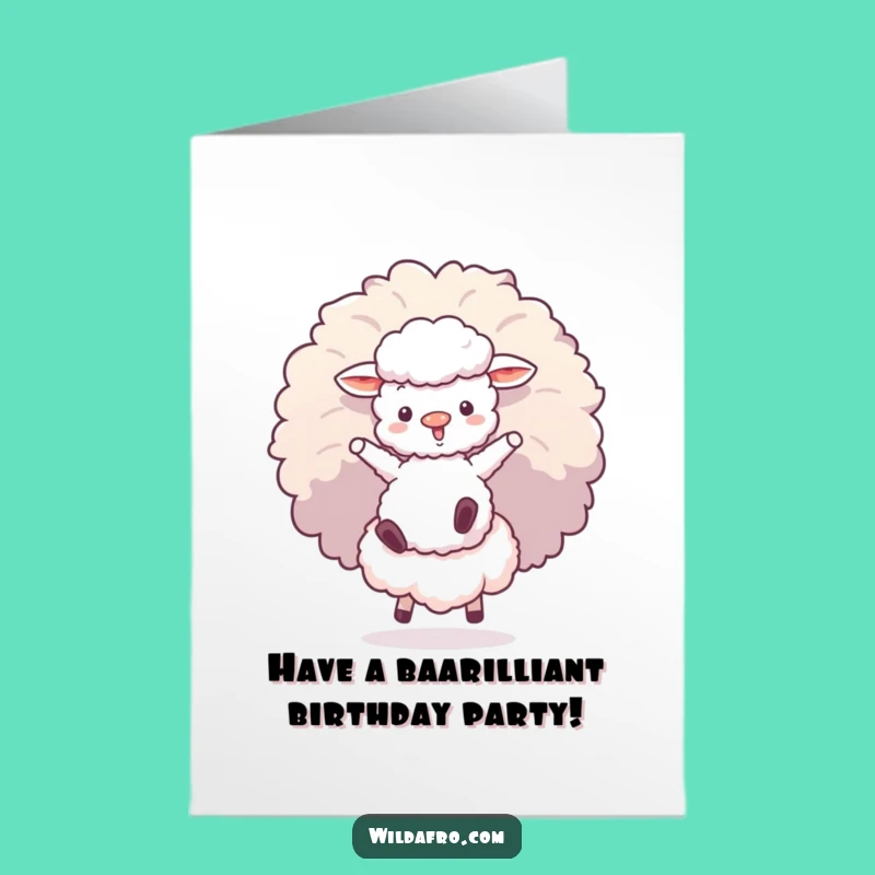 Free Printable Birthday Card: Sheep Afro Bounce, Funny Downloadable Gift