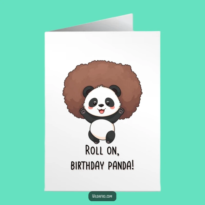 Free Printable Panda Afro Birthday Card: Fun Downloadable Gift for Joyful Wishes