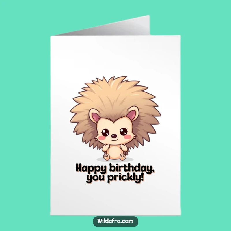 Sweet Free Printable Birthday Card: Hedgehog Afro, Cute Downloadable Gift