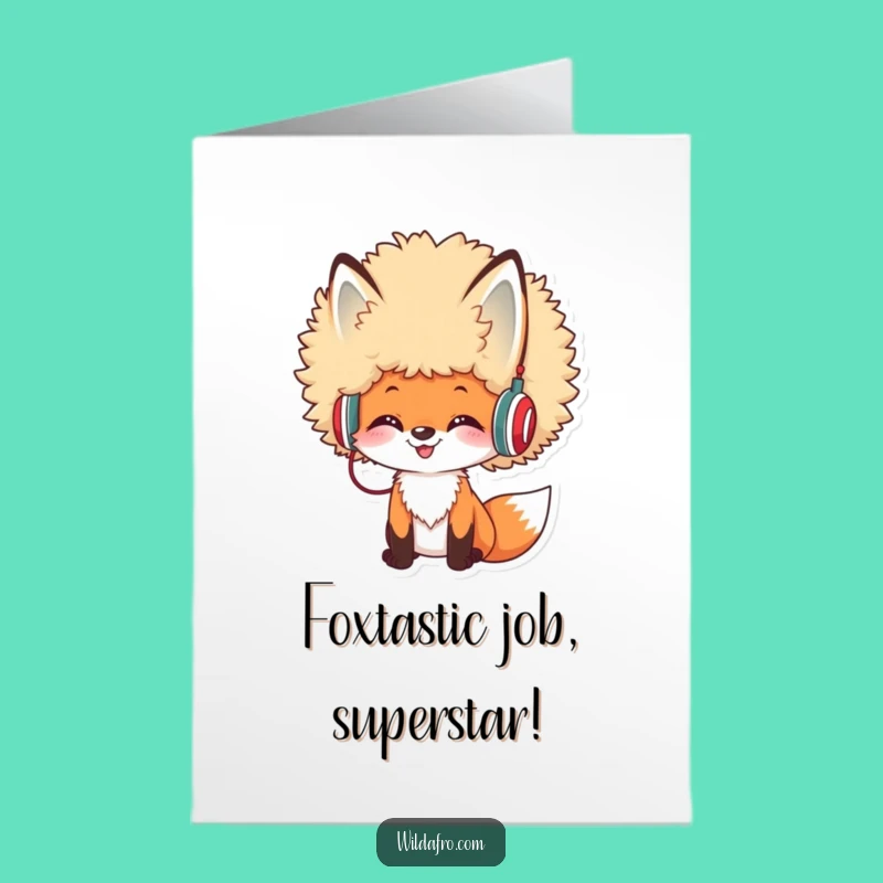 Free Printable Congratulations Card: Fox's Cool Vibes - Humorous Downloadable Greeting