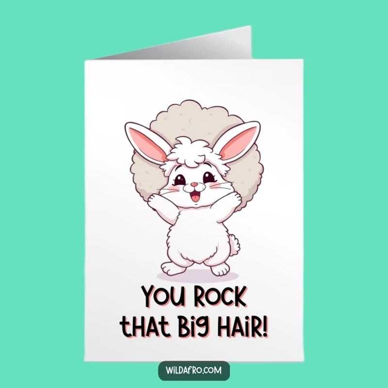 Free Printable Afro Bunny Card: Hilarious Congrats Downloadable Gift for Fun