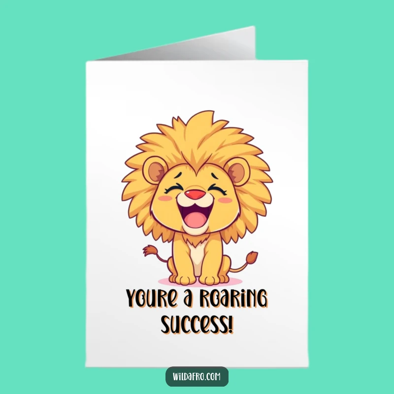 Free Printable Afro Lion Card: Hilarious Congrats Downloadable Gift for Bravado