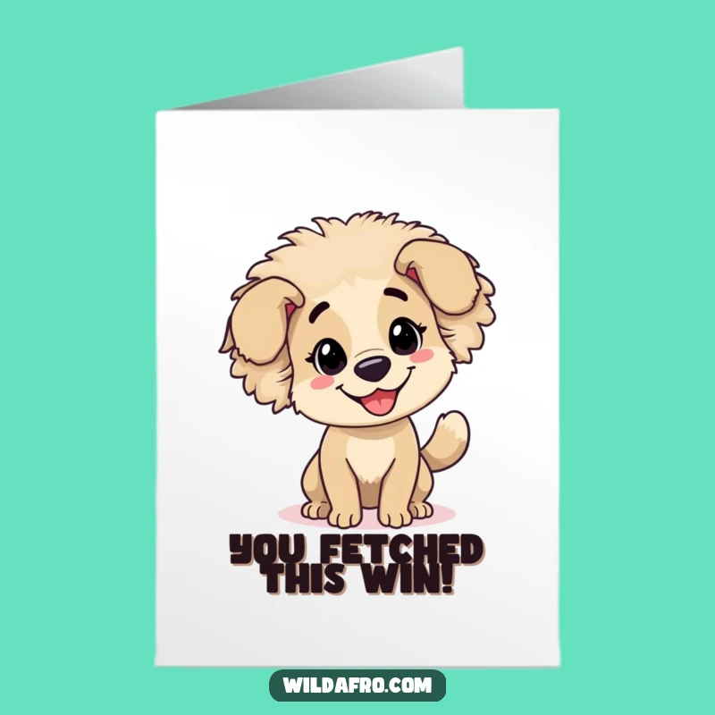Free Printable Congrats Card: Funny Dog Afro, Joyful Downloadable Celebration Gift