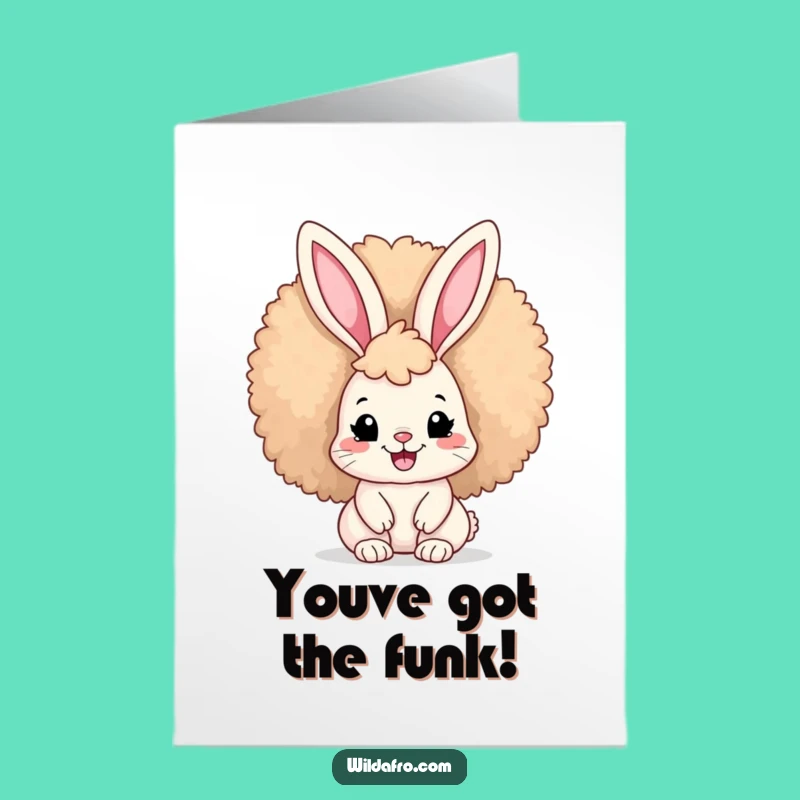 Free Printable Congratulations Card: Afro Bunny's Big Smile - Humorous Downloadable Greeting