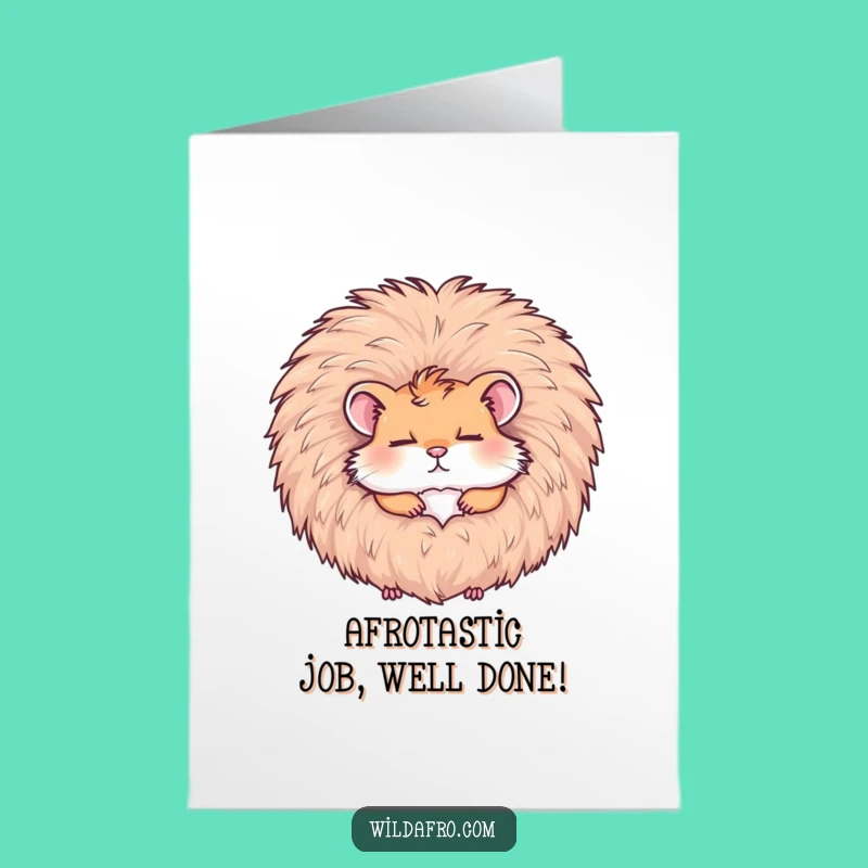Free Printable Hamster Afro Congrats Card: Amusing Downloadable Gift for Success