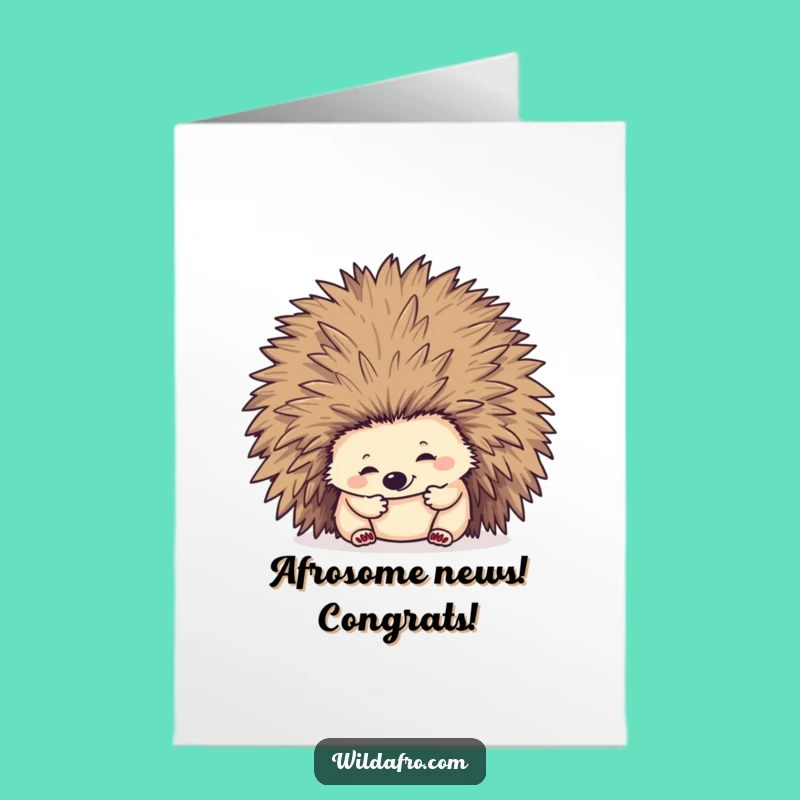 Free Printable Hedgehog Afro Congratulations Card - Unique Downloadable Gift for Any Occasion