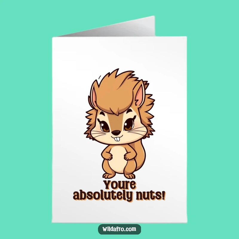 Free Printable Squirrel Afro Card: Celebrate Success with Determination