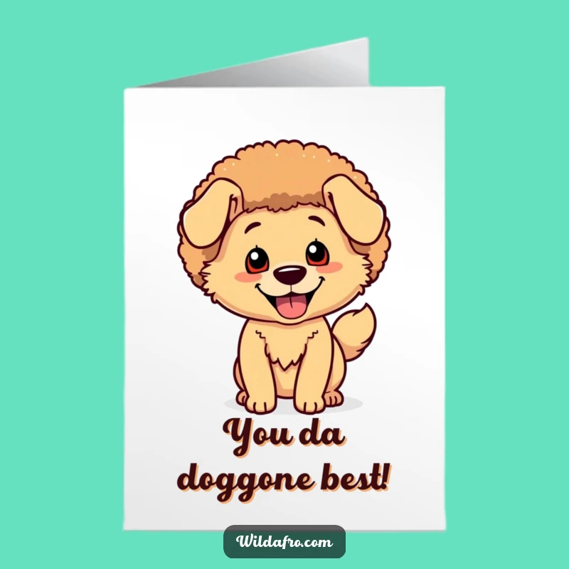 Shimmering Free Printable Congrats Card: Happy Dog Afro, DIY Downloadable