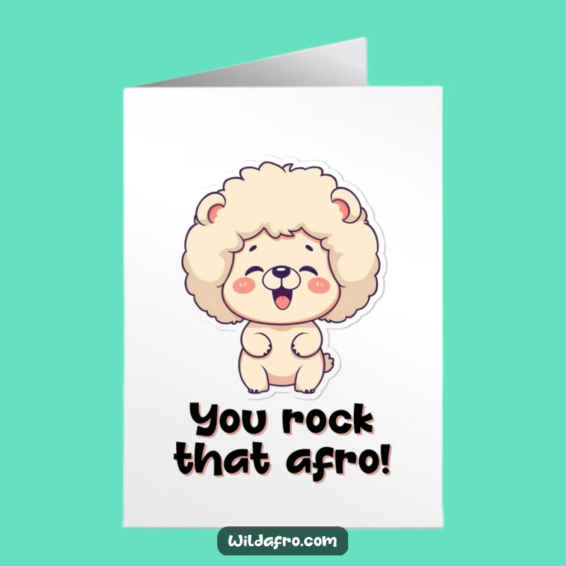 Free Printable Bear Afro Congrats Card: Funky Downloadable Gift for Big Cheers!