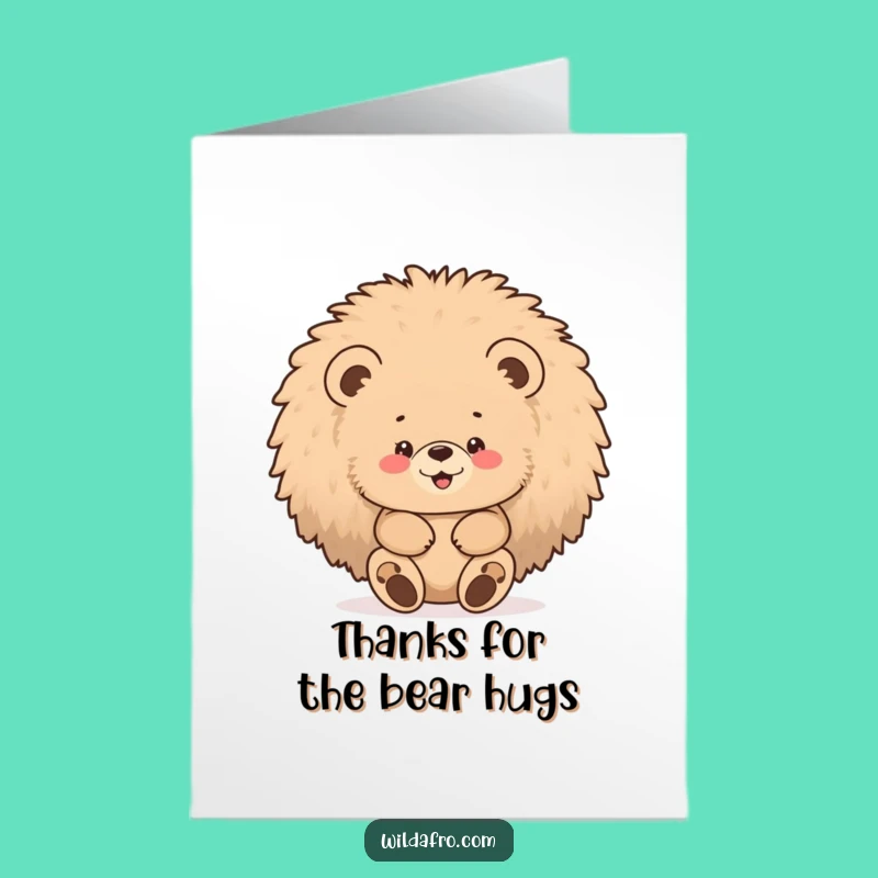 Adorable Free Printable Thank You Card: Bear in Afro - Sweet Downloadable Appreciation