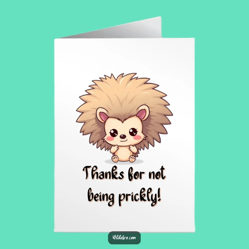 Adorable Free Printable Thank You Card: Hedgehog Afro, Cute Gift