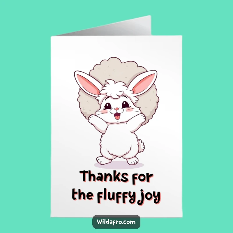Free Printable Bunny Thank You Card: Afro Dance Downloadable Gift