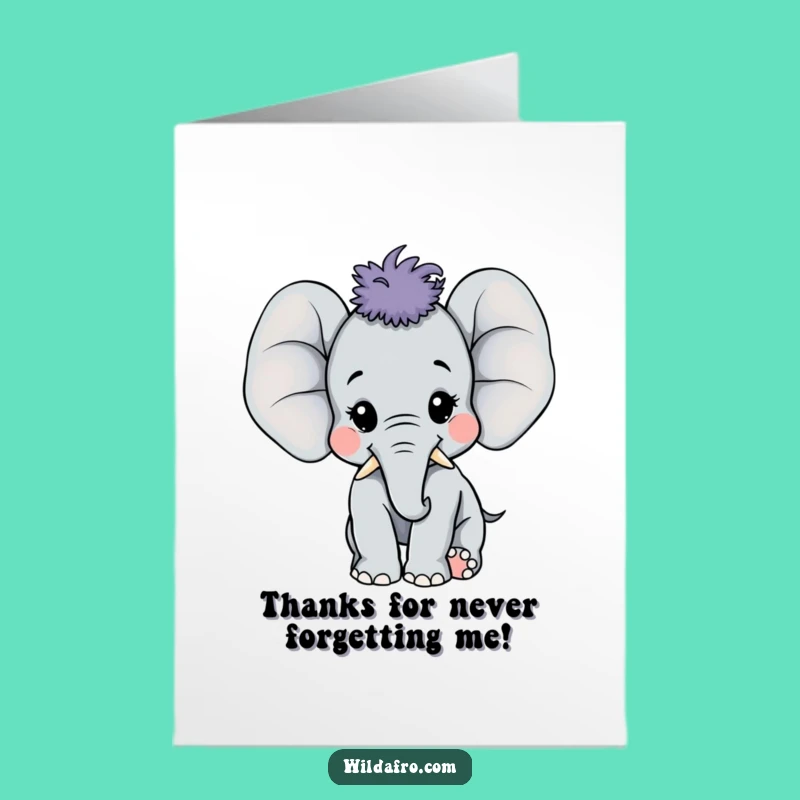 Free Printable Elephant Thank You Card: Funny Downloadable Gift for Grateful Trumpets!