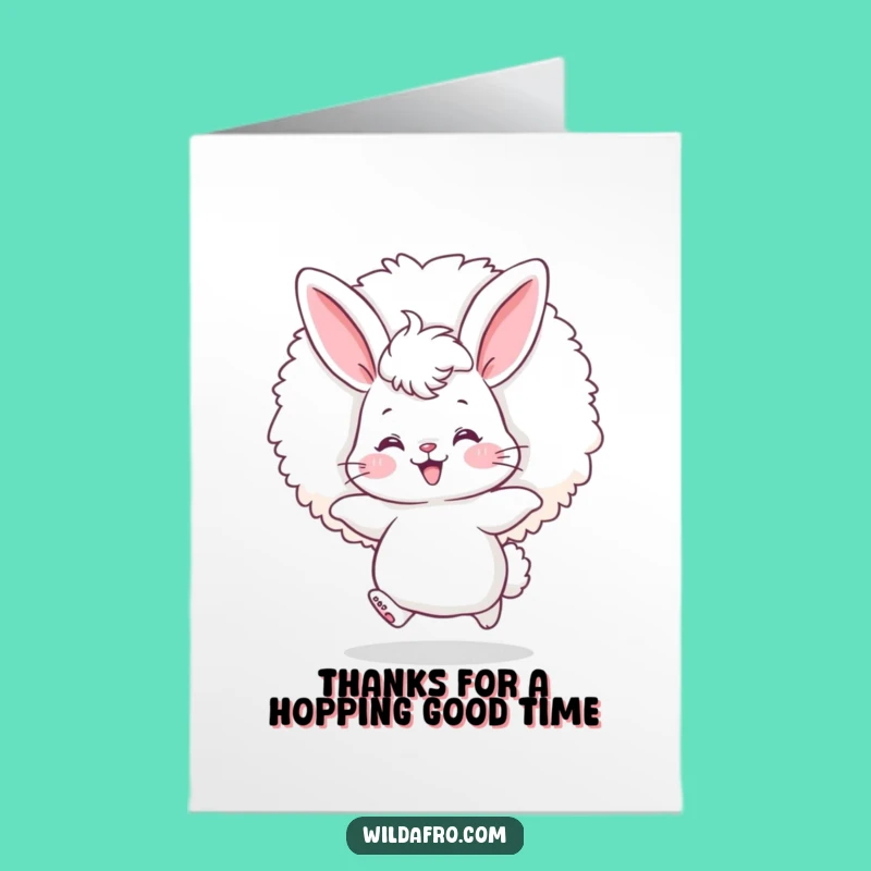 Sweet Free Printable Thank You Card: Afro Bunny - Adorable Downloadable Appreciation