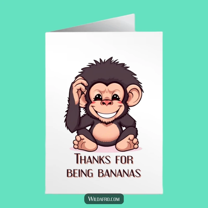 Free Printable Thank You Card: Chimpanzee Afro - A Funky DIY Downloadable