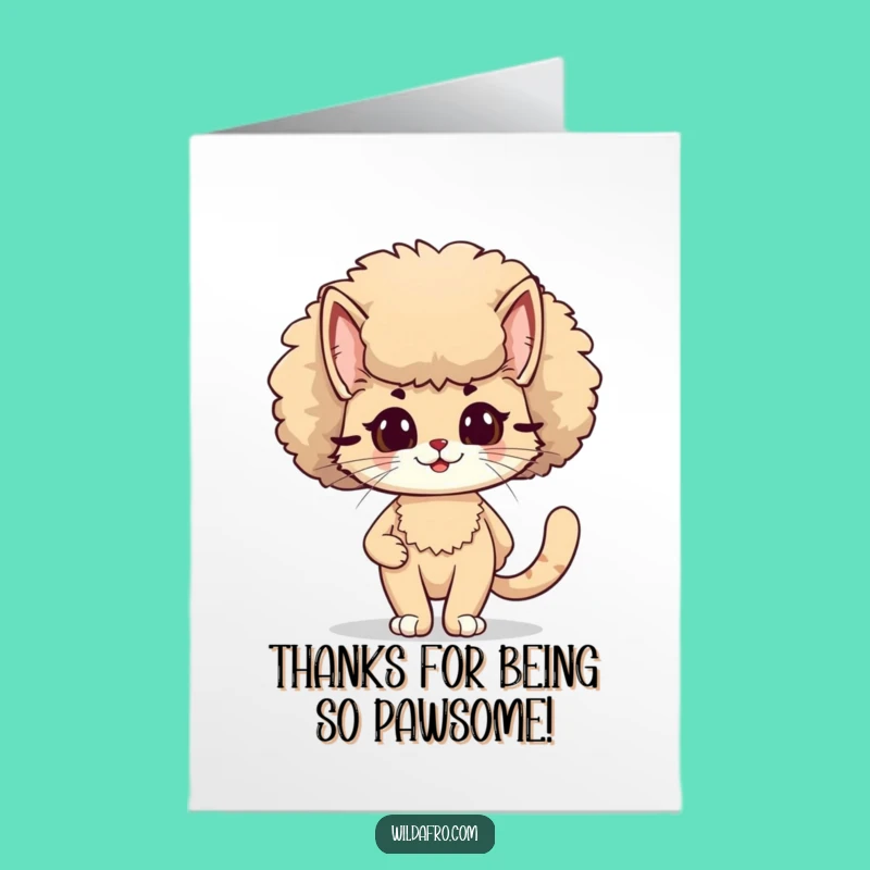 Free Printable Cat Thank You Card: Funny Downloadable Gift for Cool Thanks!