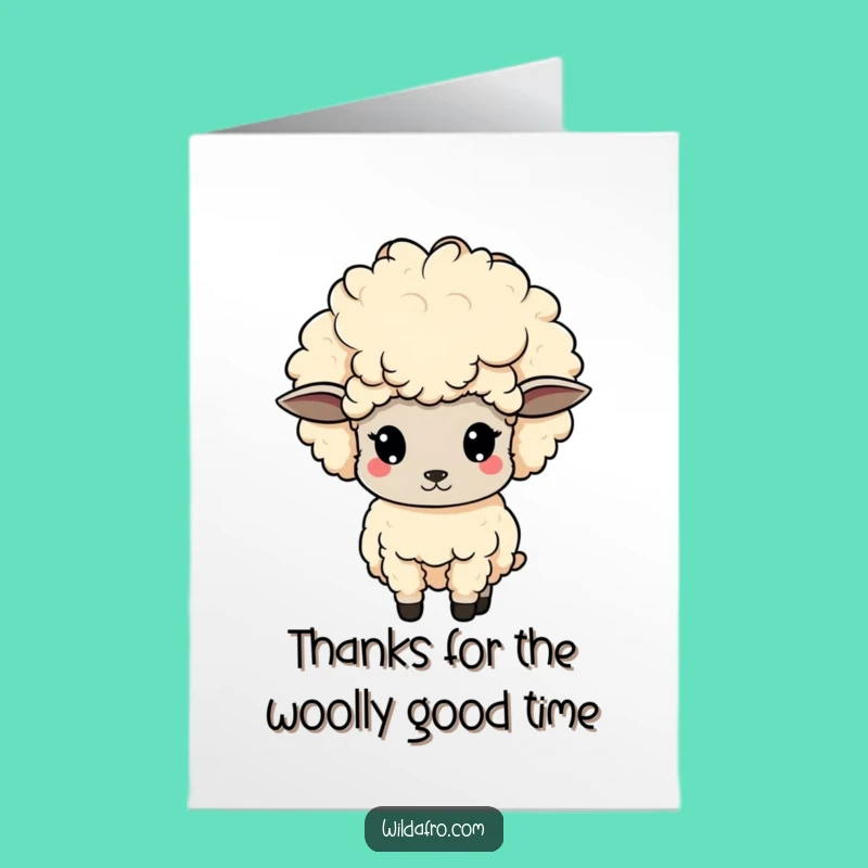 Free Printable Sheep Thank You Card: Afro Bob Downloadable Gift
