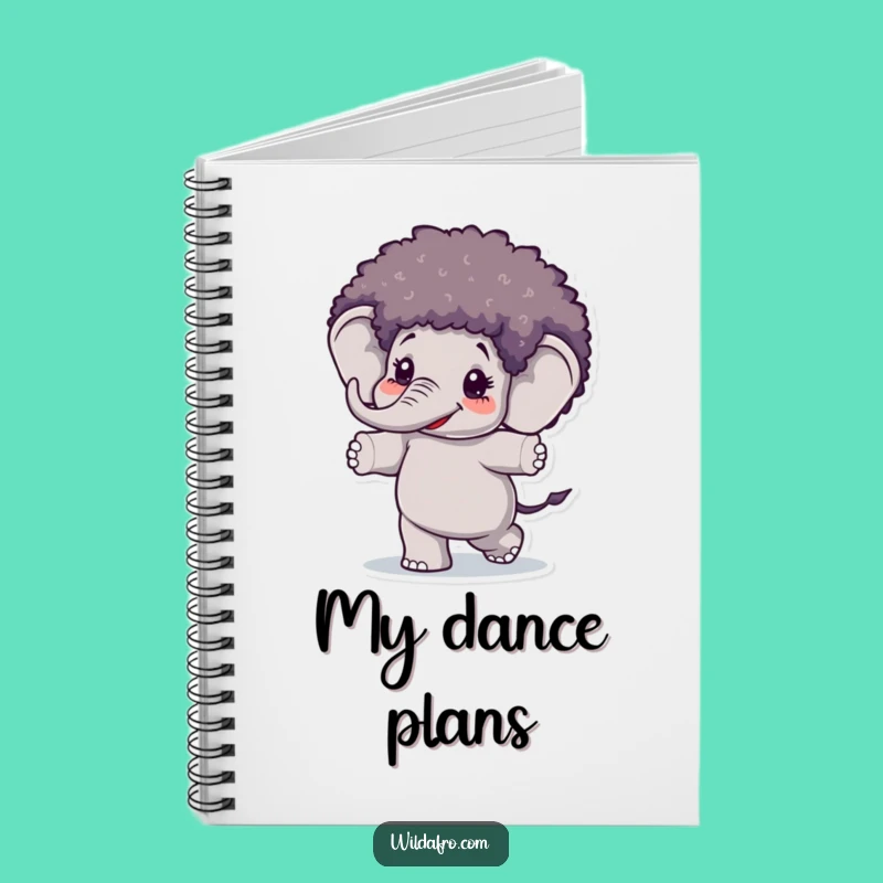 Dance Steps Elephant Afro Wig Notebook - Funny Gift for Choreographers and Dreamers!