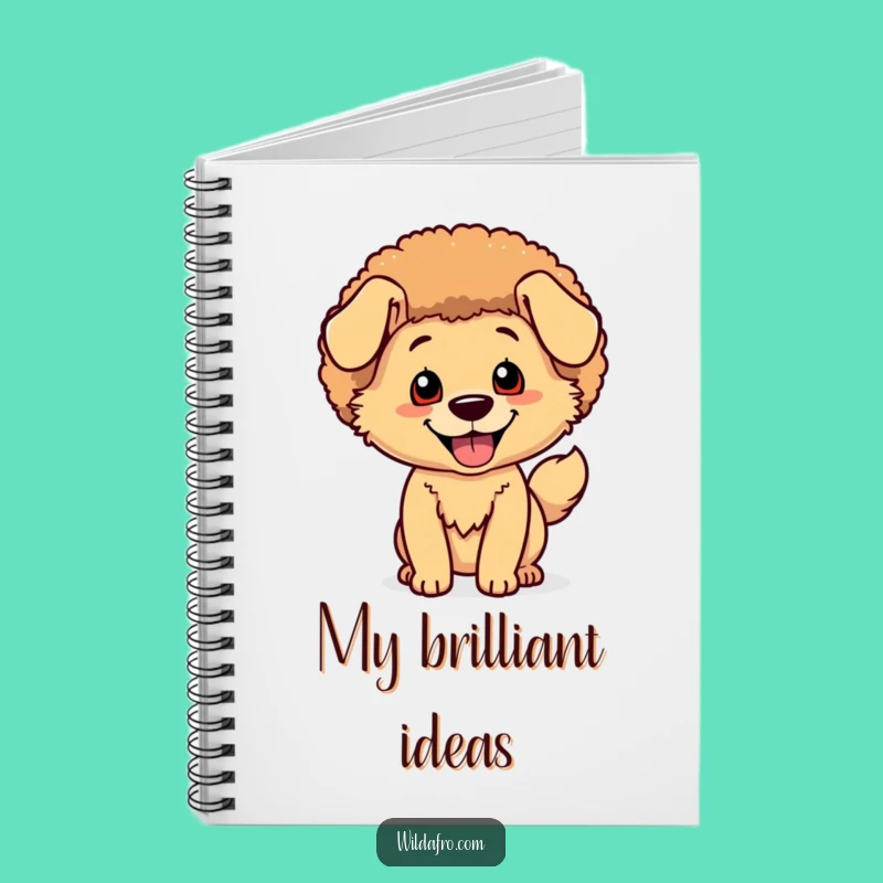 Funny Dog Afro Notebook: Happy Wagging Tail Character Journal Gift