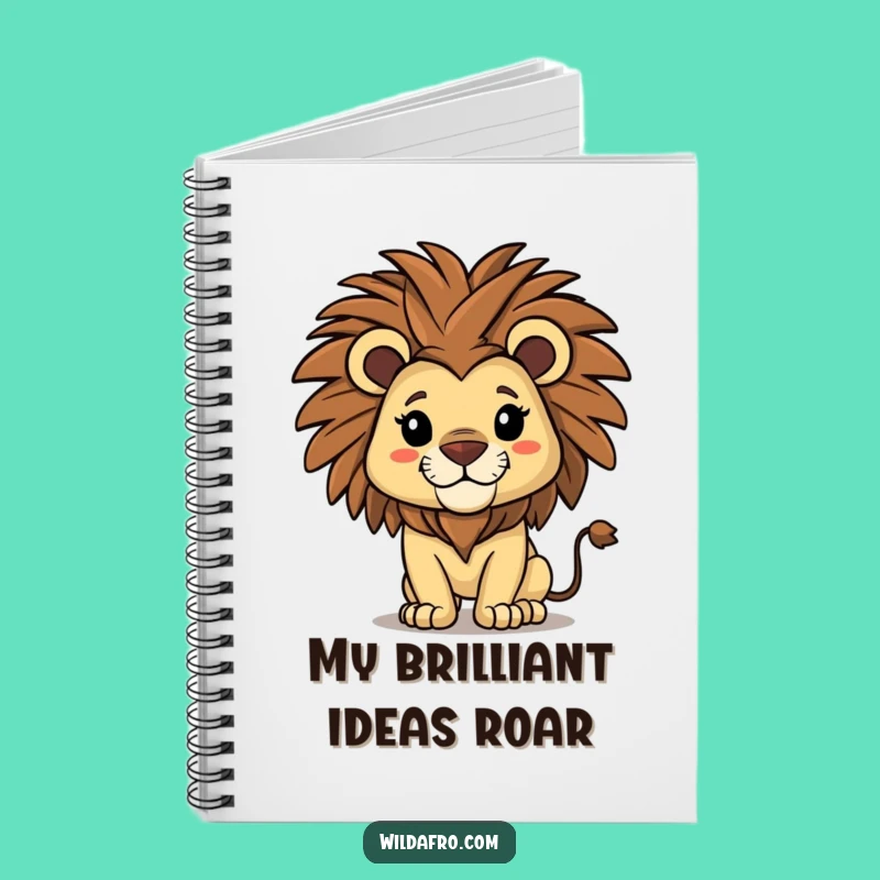 Funny Lion Notebook: Afro Ideas, Perfect Funny Gift for Thinkers