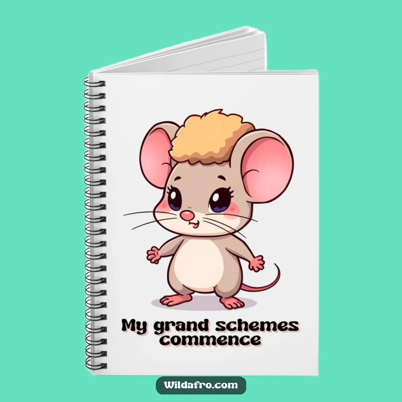 Funny Mouse w/ Afro Notebook - Plan Your Success!