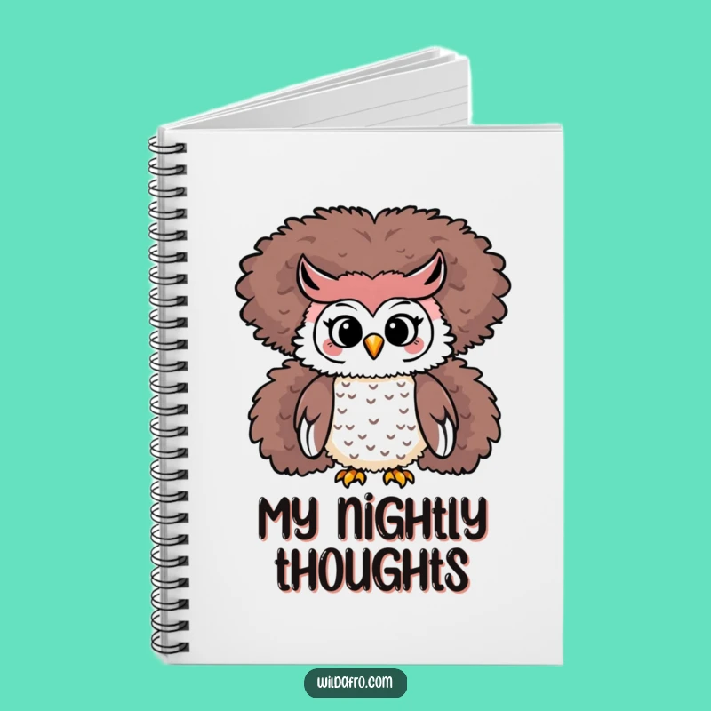 Funny Owl Afro Notebook: Playful Character On Top Journal Gift
