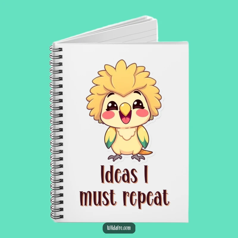 Funny Parrot w/ Afro Notebook - Jot Down Cheerful Notes!