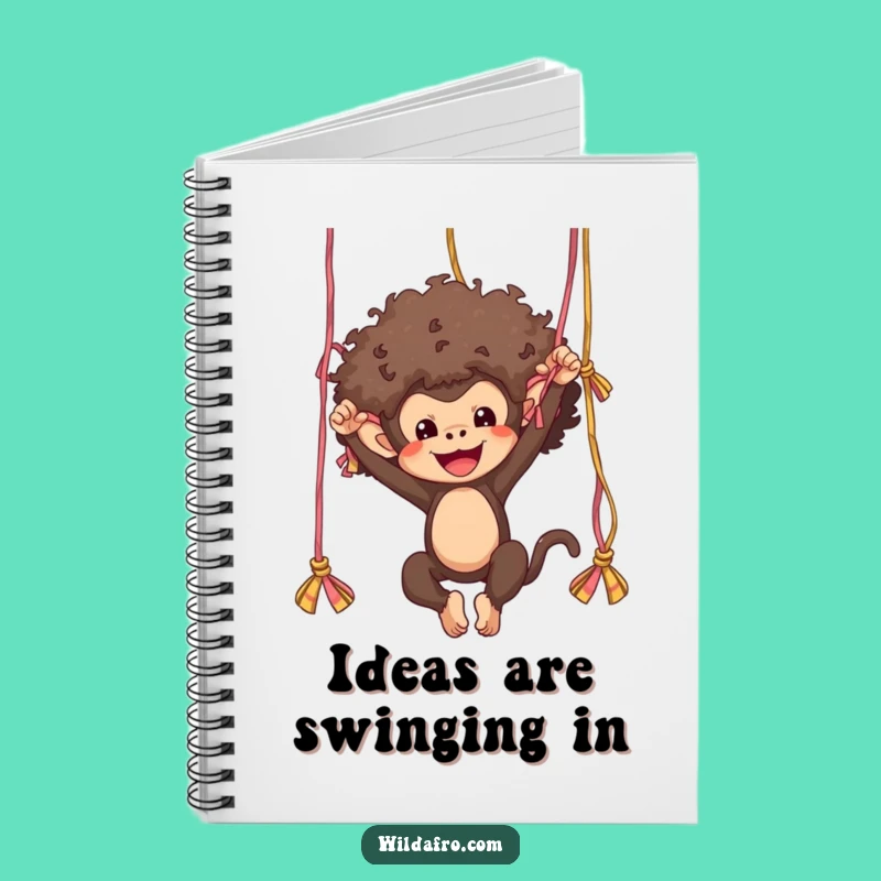 Funny Monkey Afro Yarn Swing Notebook - Journal Fun Gift
