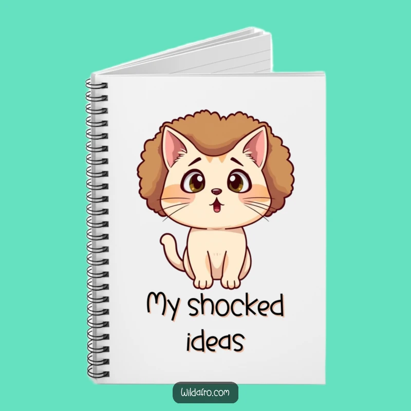 Jot Down Surprises Cat Afro Notebook - Funny Gift for Dramatic Cat Lovers!